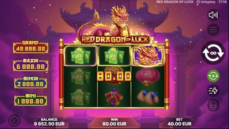 Red Dragon of Luck - ispuštanje simbola sa nominalima u osnovnoj igri